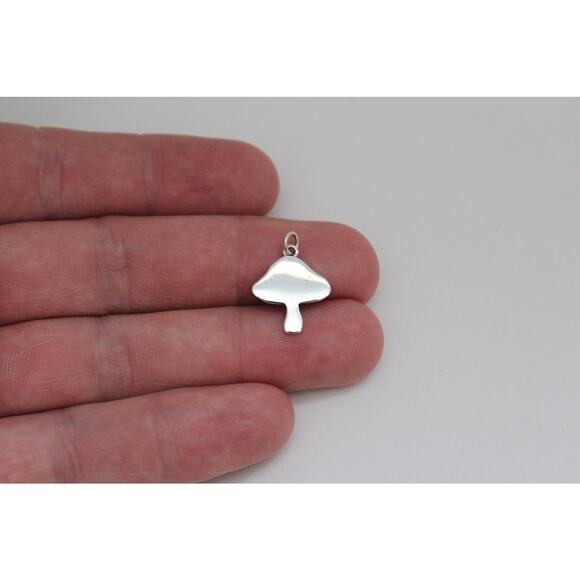 Sterling Silver Mushroom Charm with Bronze Star and Moon - Picture 2 of 4